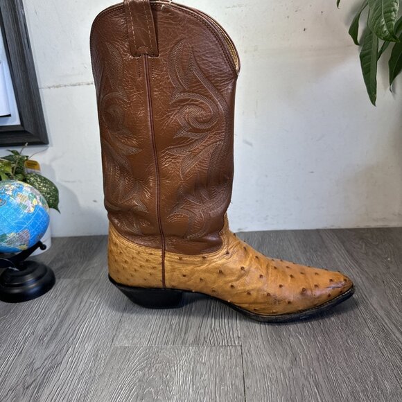 Vintage Nocona Full Quill Ostrich Western rodeo Cowboy boots 12 D main image 8